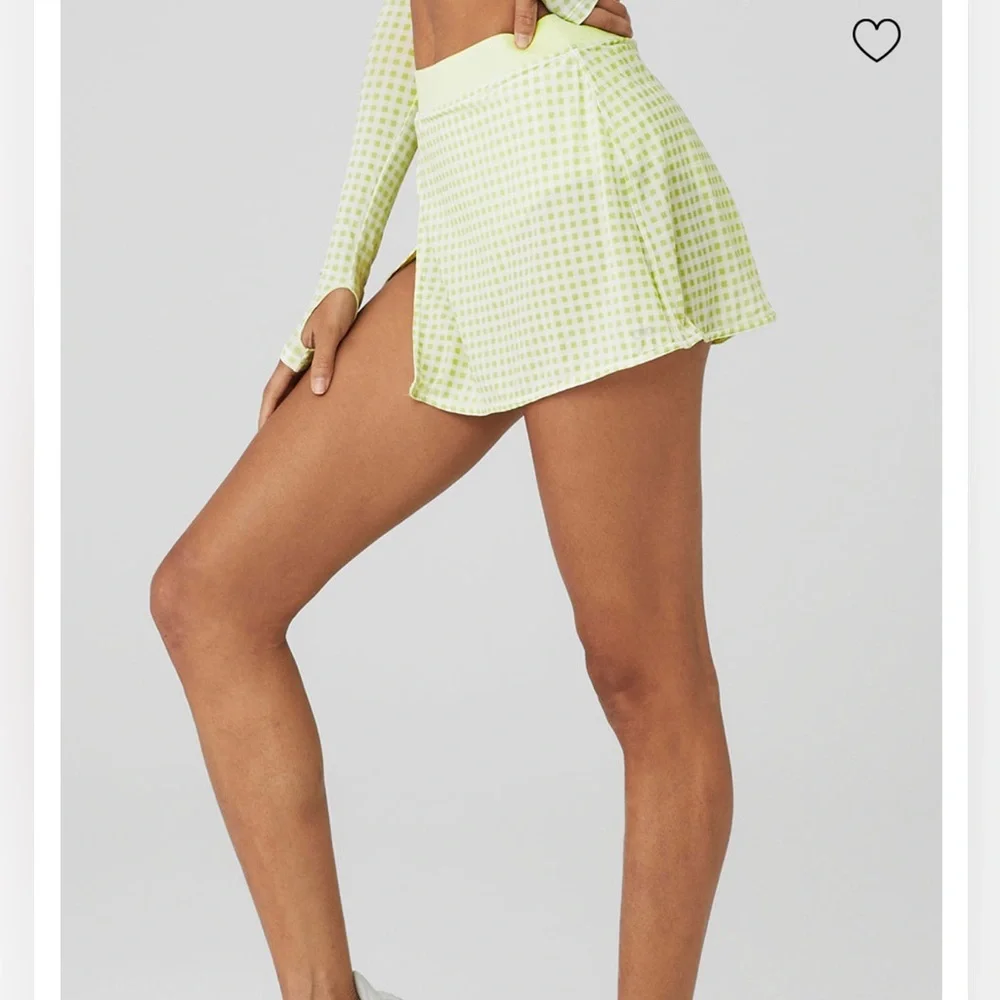 ALO Yoga Lime Checkered Skirt